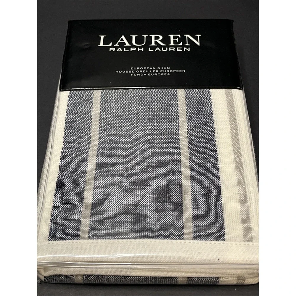 Lauren RALPH LAUREN 1PC DOMINQUE YARN DYE EURO PILLOW SHAM NWT MSRP $150